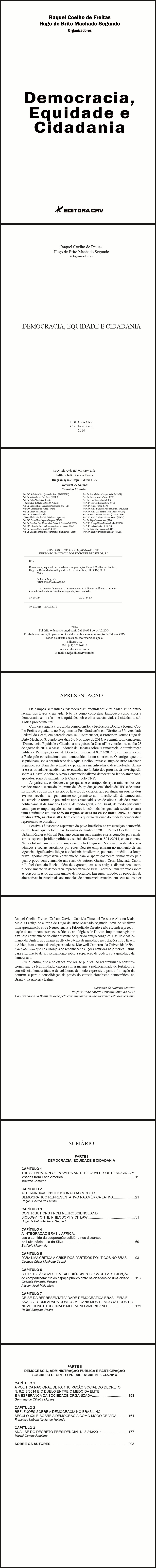 (LIVRO NÃO COMERCIALIZADO)<br>DEMOCRACIA, EQUIDADE E CIDADANIA